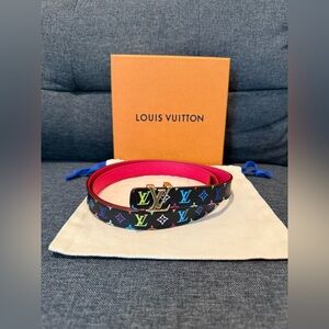 💖 Louis Vuitton Multicolor Initials Thin Belt 90/36 💖